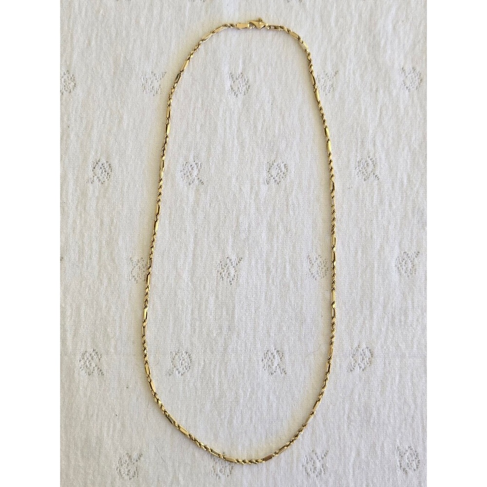 14K Gold Women's Twist Link Chain Necklace Vintage ~20" Stamped IBBK